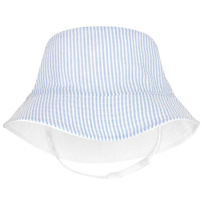 Blue Seersucker Sunhat