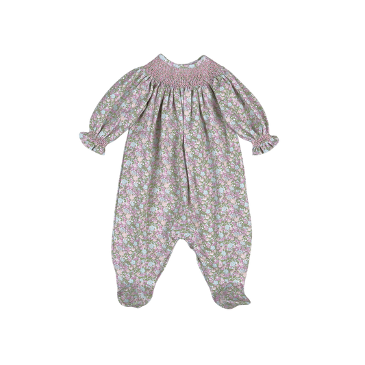 Eve Floral Smocked Bishop Footie