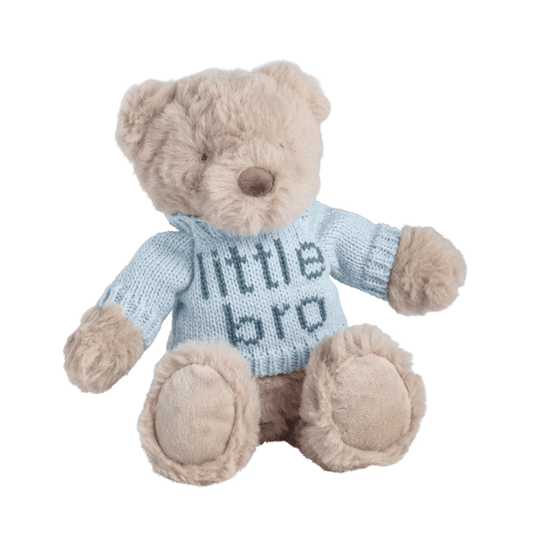 Little Brother Plush Bear Blue Sweater