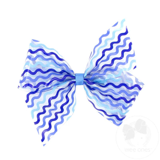 Blue Wave Splish Splash Bow Large