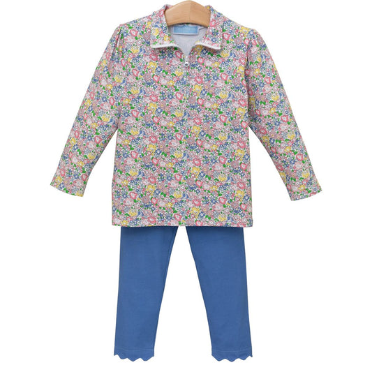 Brandy's Floral 1/4 Zip Pullover