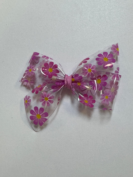 Fun Flowers Vinyl Splash Hair Bow