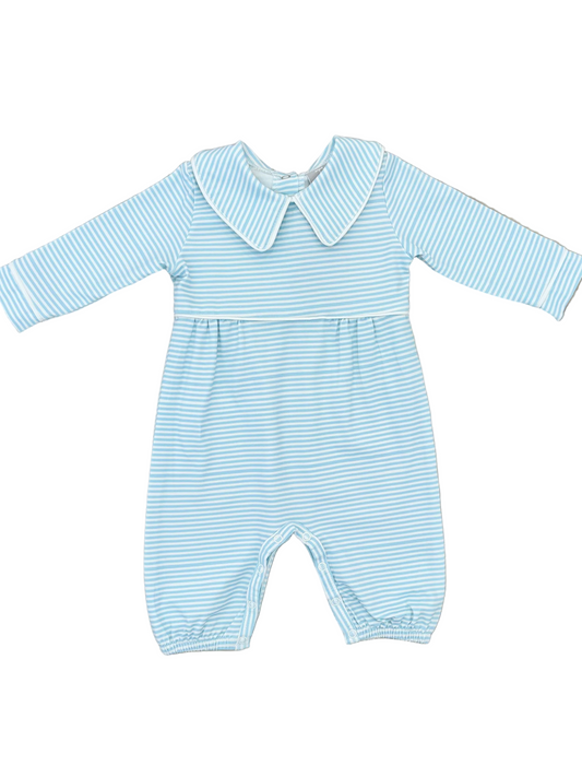 Mile's Blue Stripe Romper