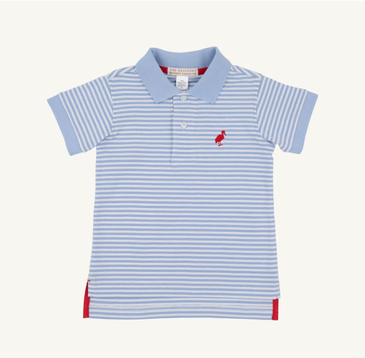 Prim and Proper Polo Blue Stripe
