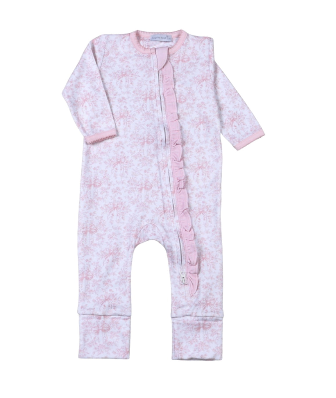 GiGi Pink Toile Zipper Footie