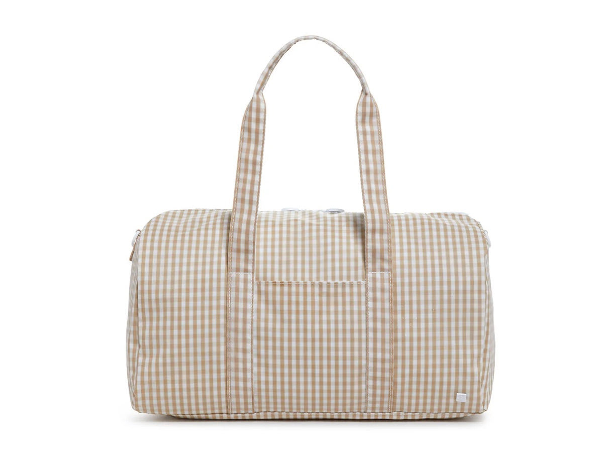 TRVL Tan Gingham Weekender