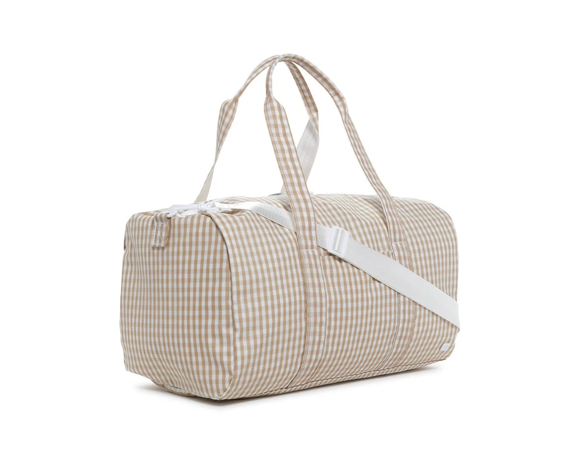 TRVL Tan Gingham Weekender