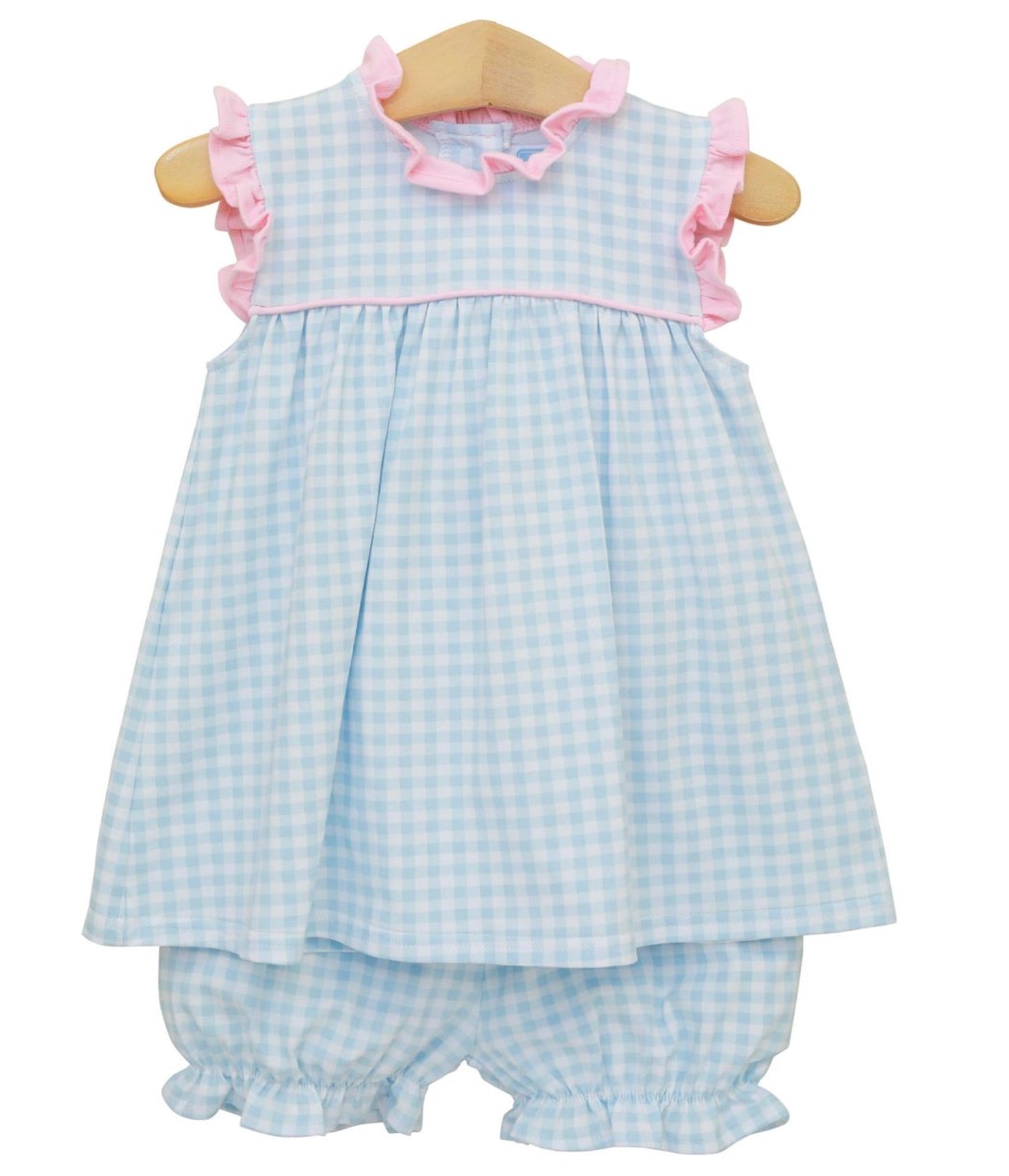 Meridith Blue Gingham Bloomer Set