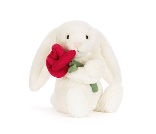 Cream Bunny with Rose
