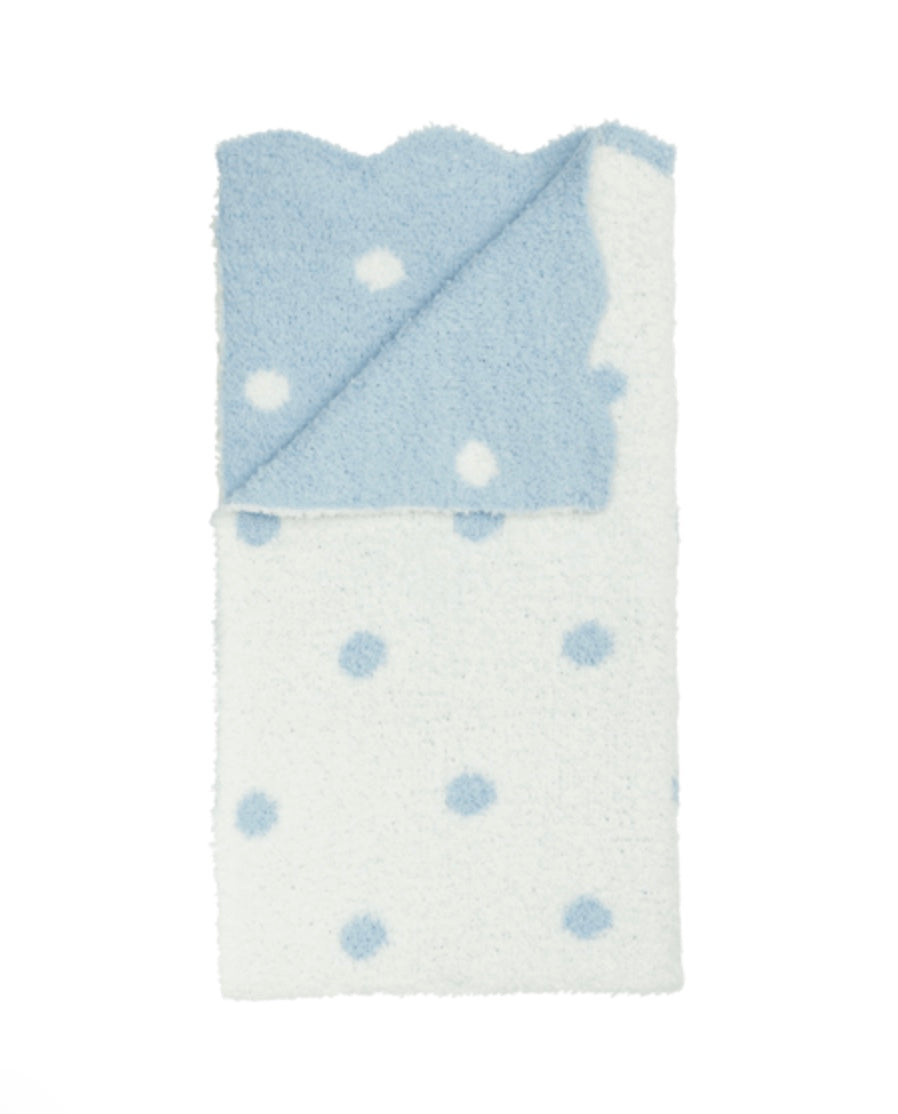Blue Polka Dot Chenille Blanket
