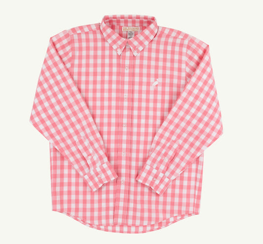 Dean's List Shirt Coral Check