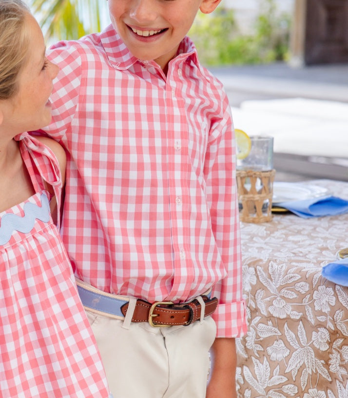 Dean's List Shirt Coral Check