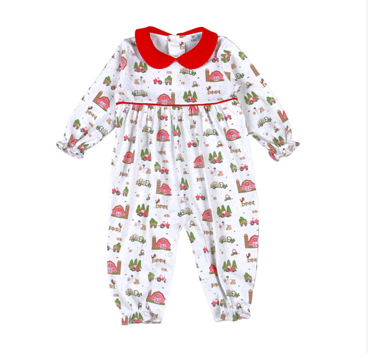 Barnyard Christmas Girl Romper