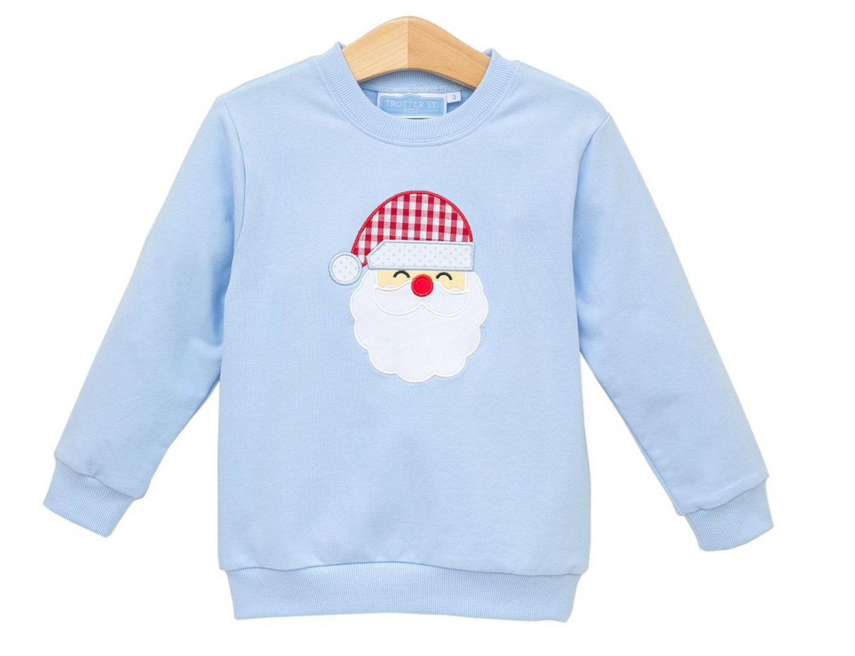 Santa French Terry Pullover - Blue