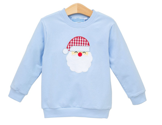 Santa French Terry Pullover - Blue
