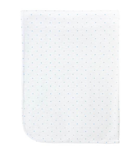 Blue Polka dot Receiving Blanket