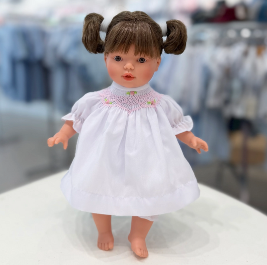 Rosalina Bella Doll Brunette WHT Dress