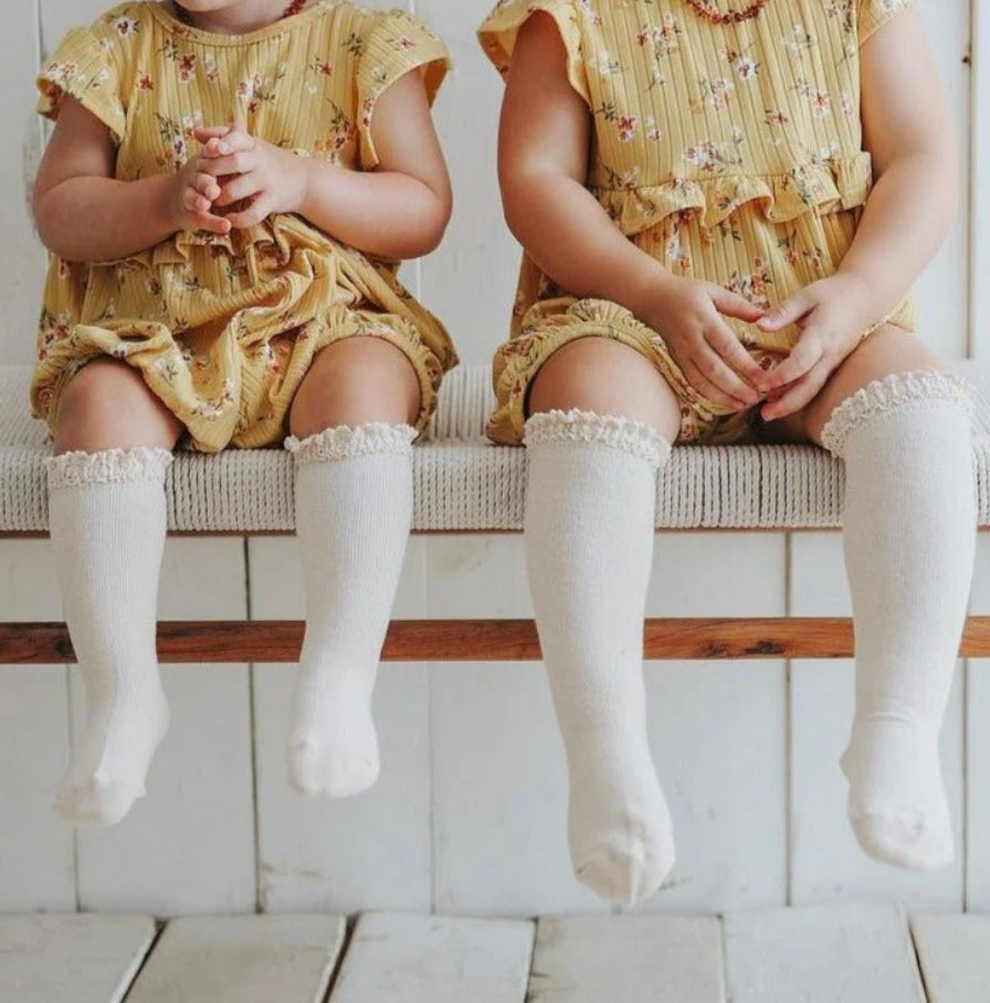 Ivory Lace Knee High