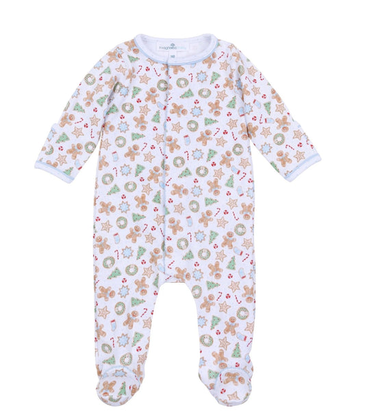 Frosted Wonderland Zip Footie - Blue