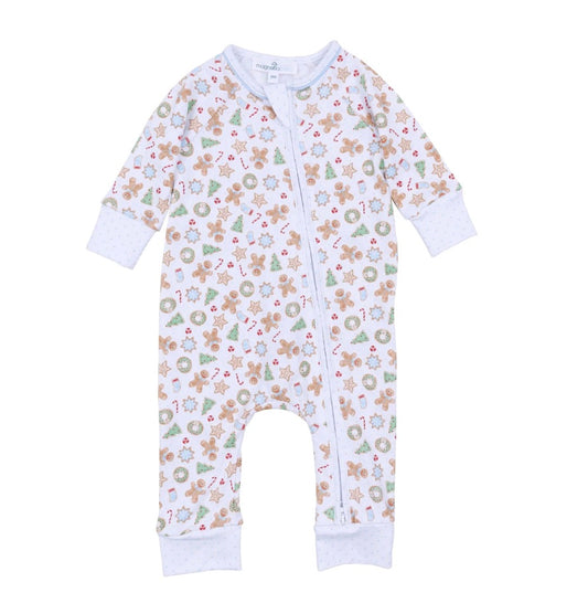 Frosted Wonderland Zipper Playsuit - Blue