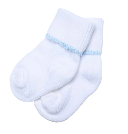 Essentials Baby Socks Blue Trim