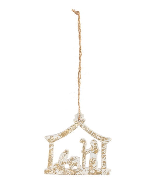 Wooden Nativity Scene Ornament