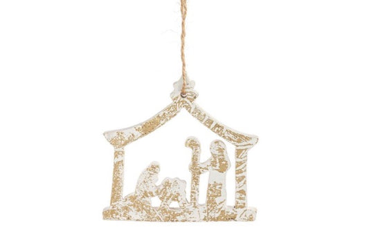 Wooden Nativity Scene Ornament