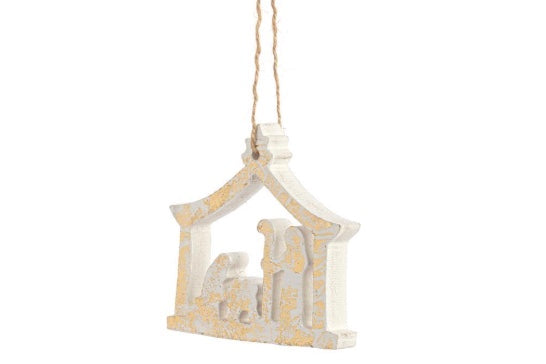 Wooden Nativity Scene Ornament