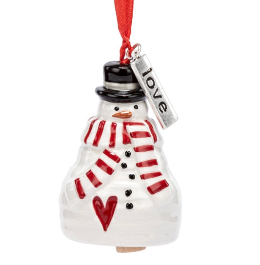 Love Snowman Mini Bell Ornament