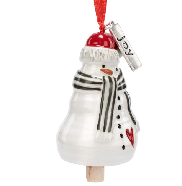 Joy Snowman Mini Bell Ornament
