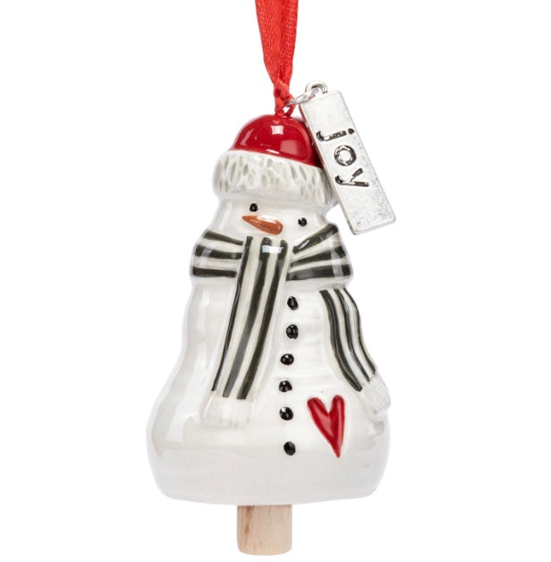 Joy Snowman Mini Bell Ornament