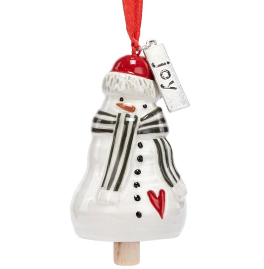 Joy Snowman Mini Bell Ornament