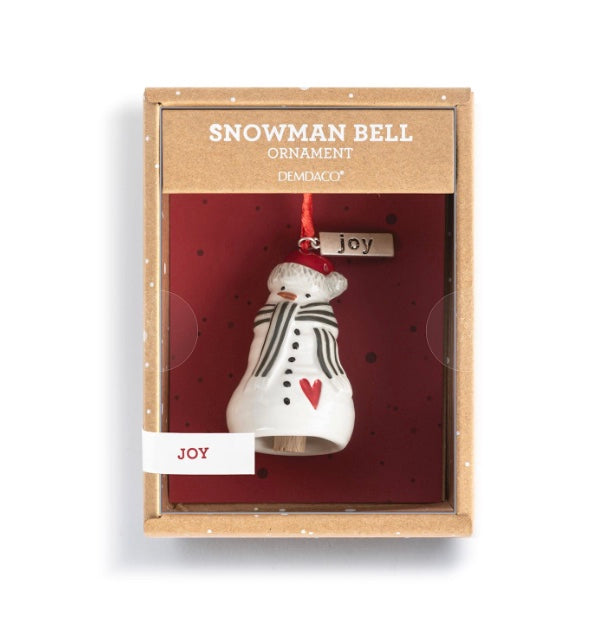 Joy Snowman Mini Bell Ornament