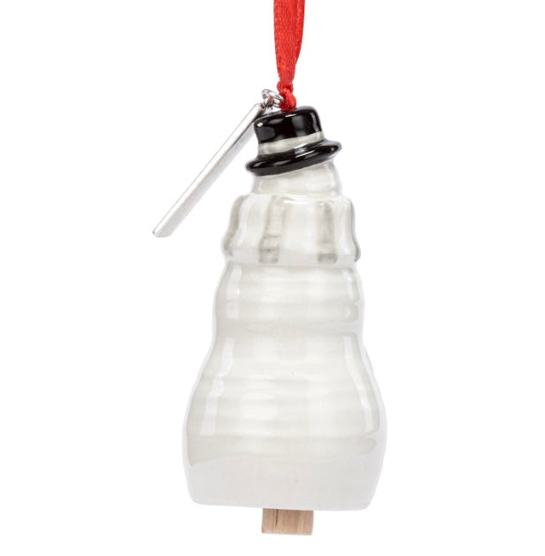 Peace Snowman Bell Mini Ornament
