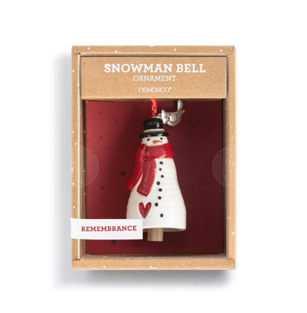 Cardinal Snowman Mini Bell Ornament