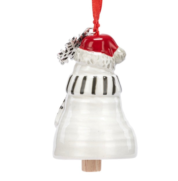 Snowflake Snowman Mini Bell Ornament