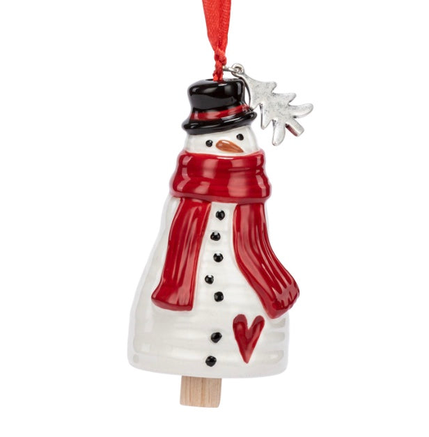 Tree Snowman Mini Bell Ornament