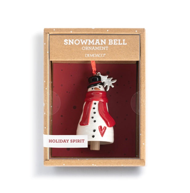 Tree Snowman Mini Bell Ornament