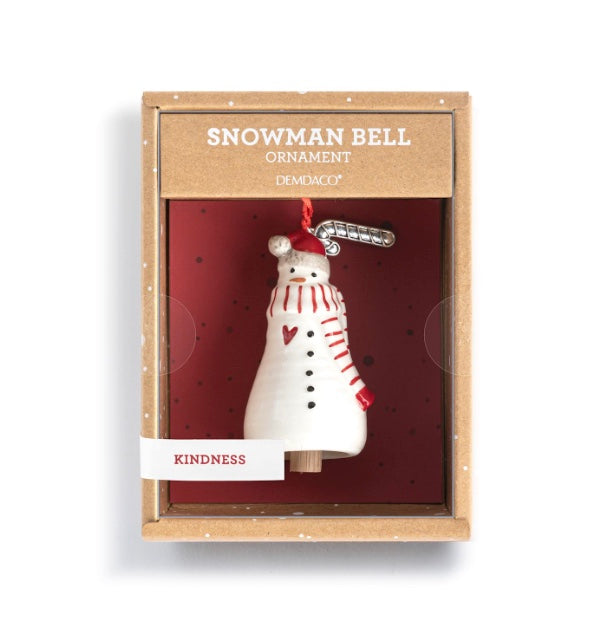 Candy Cane Snowman Mini Bell Orn