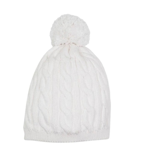 Collins Cable Knit Hat - Pearl