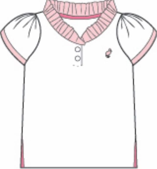 Little Miss Prim & Proper Polo Wht/Pnk