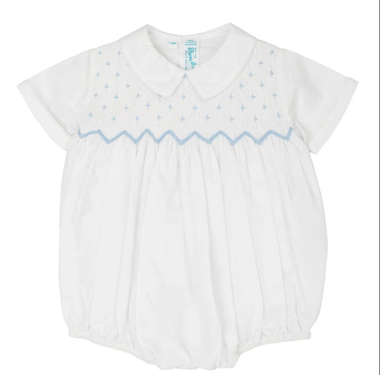 White Diamond Smocked Bubble 23955
