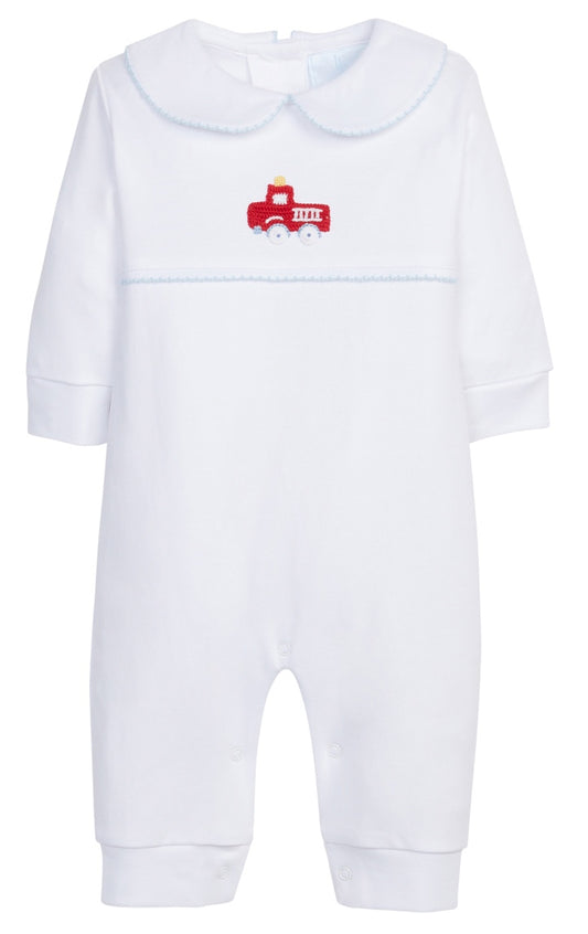Crochet Playsuit - Firetruck
