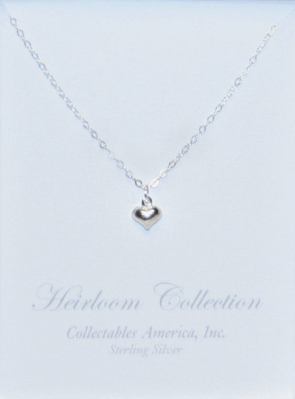 Sterling Silver Puffed Heart Necklace