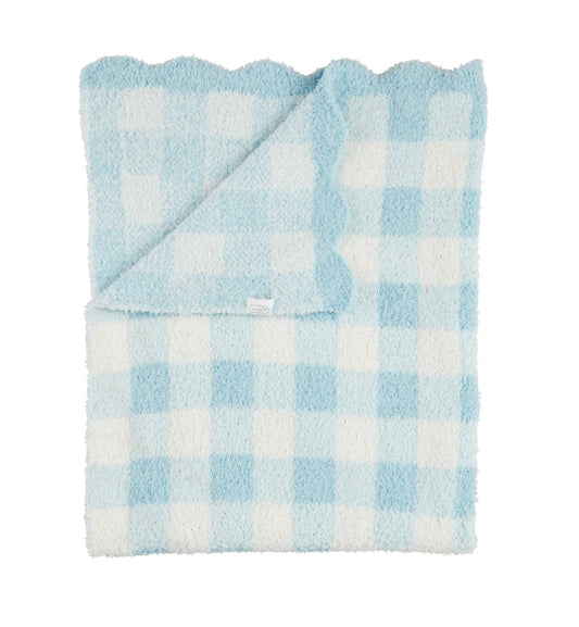 Blue Gingham Chenille Blanket