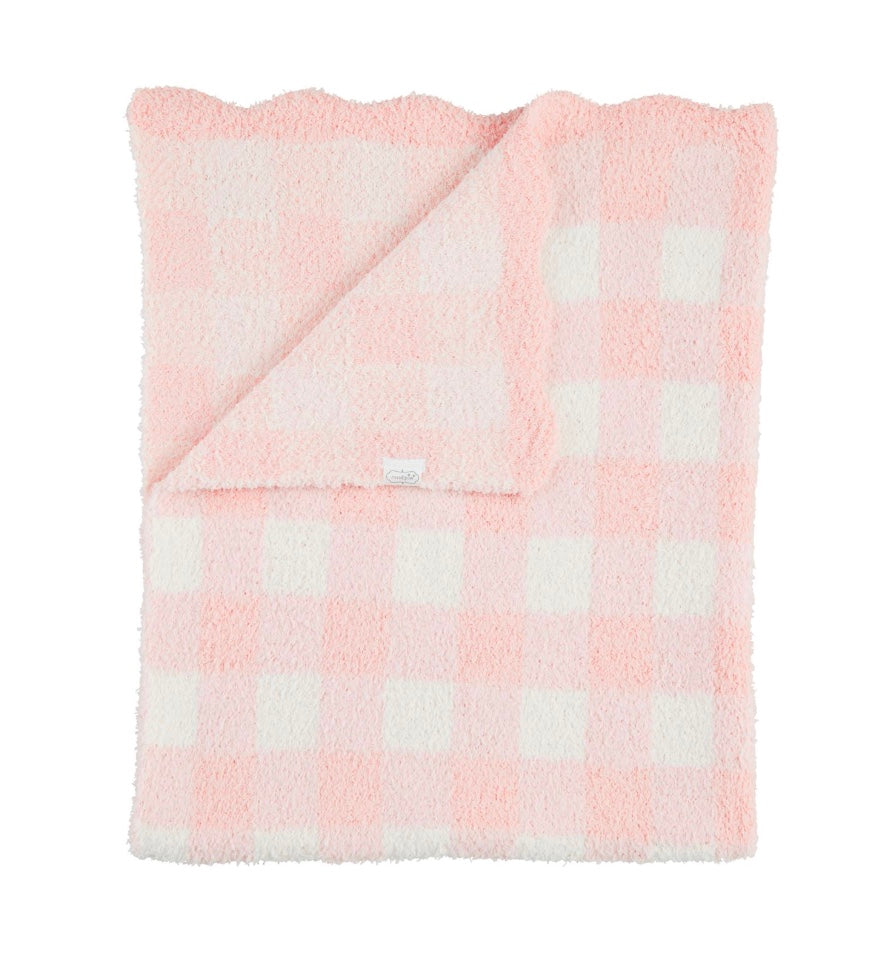 Pink Gingham Chenille Blanket