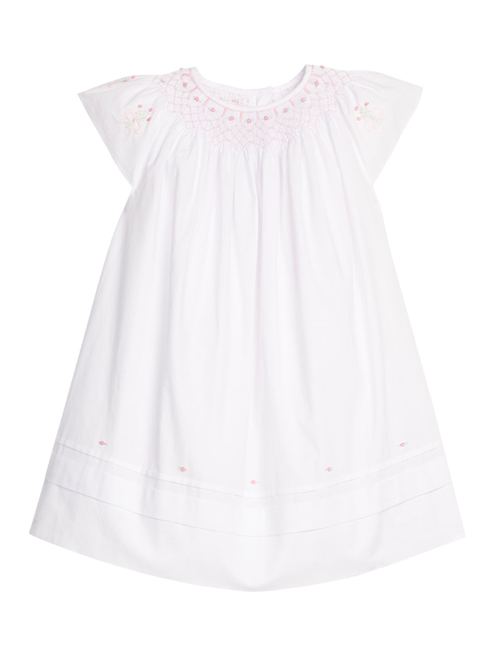 Smocked Pink Roses Bishop