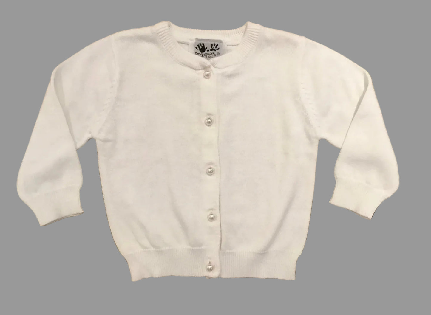 White Cardigan Sweater Pearl Buttons