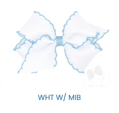 Med White Classic Grosgrian w/ Contrast Moonstitch