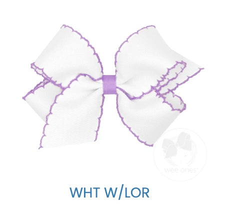 Med White Classic Grosgrian w/ Contrast Moonstitch